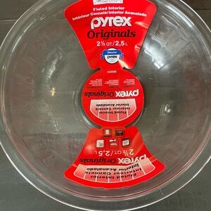 Pyrex Red and Clear Glass Bowl